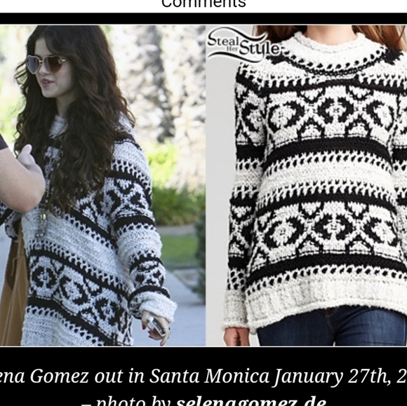 Free people oversized chunky knit print sweater size large - Picture 3 of 9